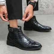 Men's Crocodile Pattern Boots Fashion.