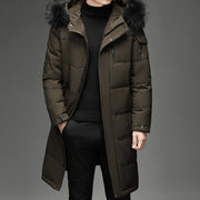 Men's Faux Fur Long Over Knee Down Coat
