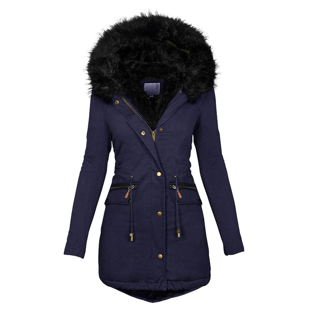 Women's Plush Hooded Parkas Jacket