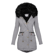 Women's Plush Hooded Parkas Jacket