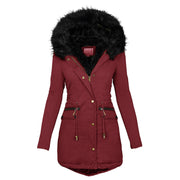 Women's Plush Hooded Parkas Jacket