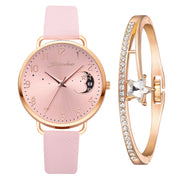 Lovely Moon Pattern Quartz Watch for Women.