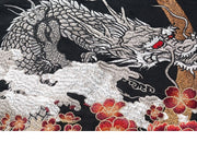 Dragon Embroidery Long Sleeve Hooded Zipper Sweatshirt