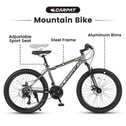 24 Inch Mountain bike , Steel Frame, Shimano 21 Speed Mountain Bike
