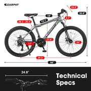 24 Inch Mountain bike , Steel Frame, Shimano 21 Speed Mountain Bike