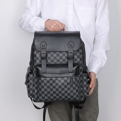 Large Capacity Travel Leisure Plaid Backpack