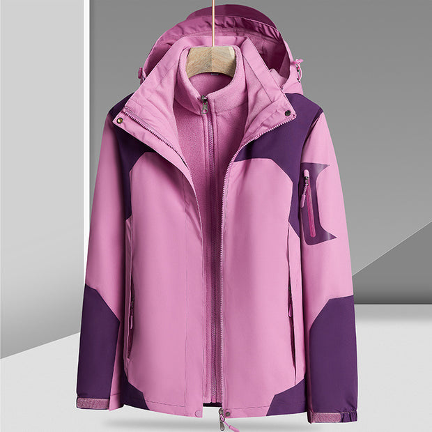 Three-in-one Detached Liner With Velvet Thickening Windproof Waterproof Jacket