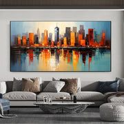 Handmade Oil Painting Canvas Wall Art Decoration Modern Abstract Urban Architectural