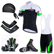 XTIGER Cycling Suit Equipment Six Piece Set Cycling Clothing Hat Oversleeve Head Cover Shoe Cover Gloves Summer Cycling