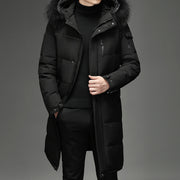 Men's Faux Fur Long Over Knee Down Coat
