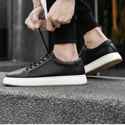 Men's Genuine Leather Lace-up Soft Bottom Platform Sneakers
