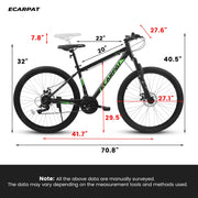 27 Inch Mountain Bike 21 Speed, Suspension Fork, Aluminum Frame Disc Brake, Mountain Bike.