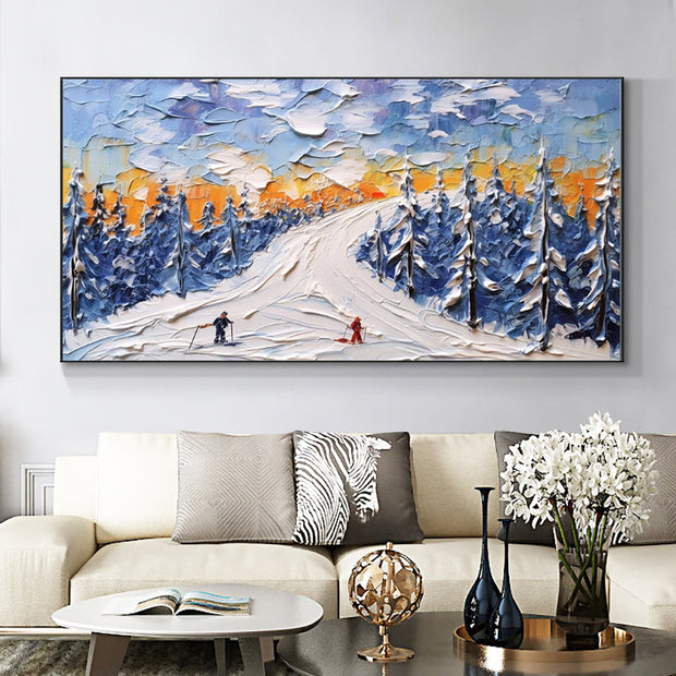 Winter Handmade Painting  Landscape Large Canvas Art Home Decoration Living Room Wall Picture