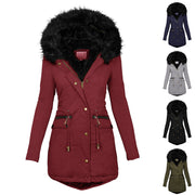 Women's Plush Hooded Parkas Jacket