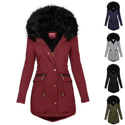 Women's Plush Hooded Parkas Jacket