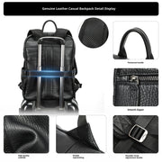 Top Layer Cowhide Backpack Leisure