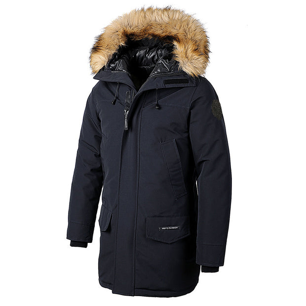 Large Fur Collar Hooded  Detached Padded Jacket
