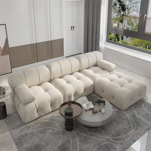 Modern Furniture Fabric Buckle Design Sofa Living Room Couch Light Luxury Sponge Sofa For Lock Design