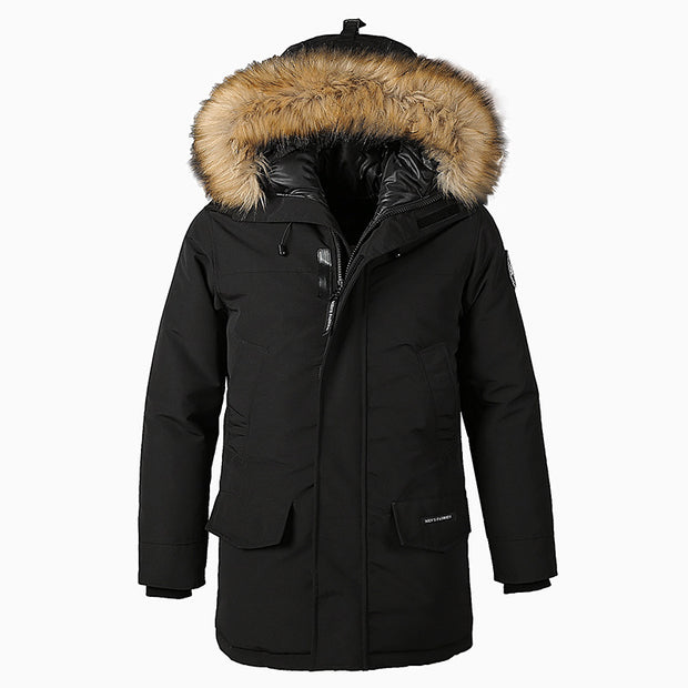 Large Fur Collar Hooded  Detached Padded Jacket