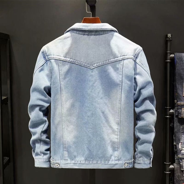 Denim Jacket Autumn Loose Trendy Warm Workwear Top