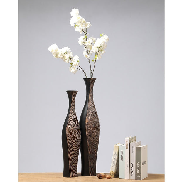 Retro Affordable Luxury Vertical High Floor Vase Decoration