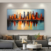 Handmade Oil Painting Canvas Wall Art Decoration Modern Abstract Urban Architectural