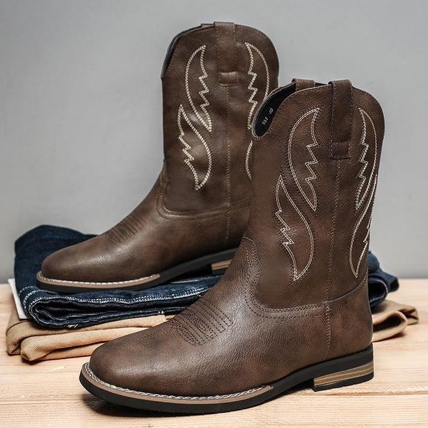 Retro Autumn And Winter Western Cowboy Boots