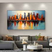 Handmade Oil Painting Canvas Wall Art Decoration Modern Abstract Urban Architectural