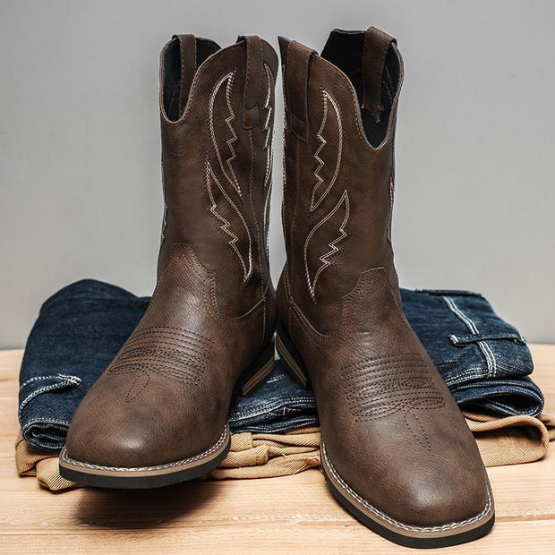 Retro Autumn And Winter Western Cowboy Boots