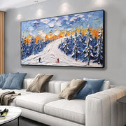 Winter Handmade Painting  Landscape Large Canvas Art Home Decoration Living Room Wall Picture