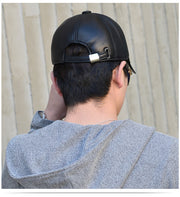Men's leather Light Board Baseball Hat