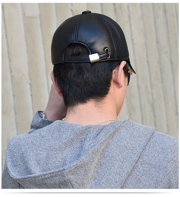 Men's leather Light Board Baseball Hat