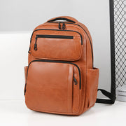 Large Capacity Men's Simple Business Commute Multi-space Black Backpack