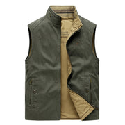 Double-sided Cotton Vest Men's Multi-pocket Workwear Waistcoat