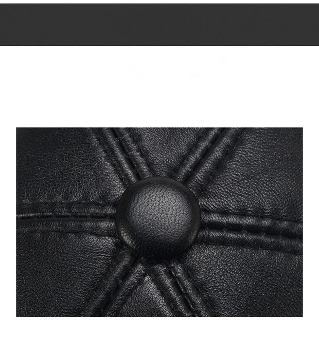 Men's leather Light Board Baseball Hat