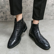 Men's Crocodile Pattern Boots Fashion.