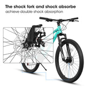26 Inch Steel Frame Shock Fork Plus Shock Absorber 21-speed Unisex Mountain Bike