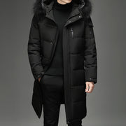 Men's Faux Fur Long Over Knee Down Coat