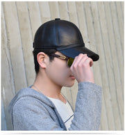 Men's leather Light Board Baseball Hat