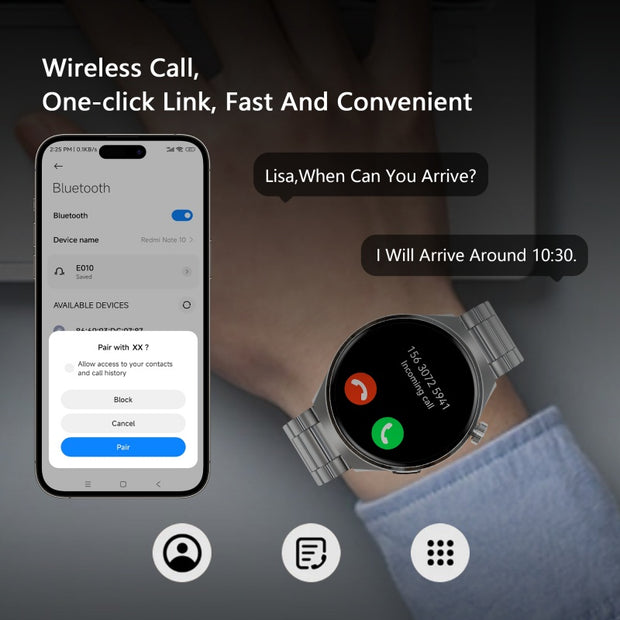 SENBONO V19 Business Men Smart Watch Answer Call Heart Rate Water Proof Sports Fitness Smartwatch Men
