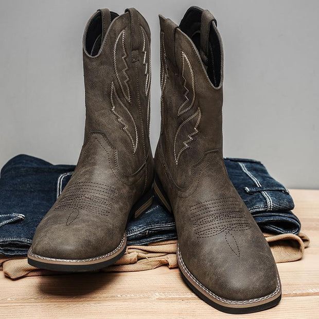 Retro Autumn And Winter Western Cowboy Boots