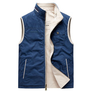 Double-sided Cotton Vest Men's Multi-pocket Workwear Waistcoat