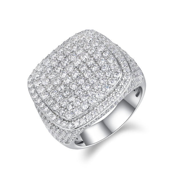 Square Diamond - Set With Top-quality Moissanite S925, Silver And Platinum-plated.