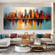 Handmade Oil Painting Canvas Wall Art Decoration Modern Abstract Urban Architectural