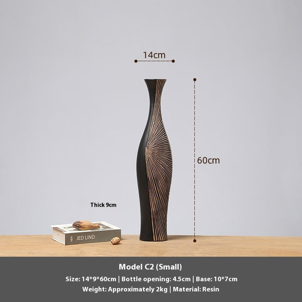 Retro Affordable Luxury Vertical High Floor Vase Decoration