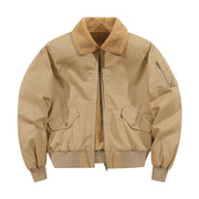 A Fleece-lined Warm Pure Cotton Washed Jacket