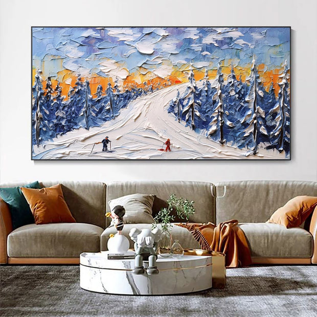 Winter Handmade Painting  Landscape Large Canvas Art Home Decoration Living Room Wall Picture
