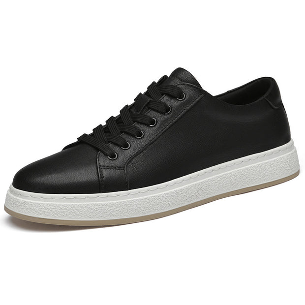 Men's Genuine Leather Lace-up Soft Bottom Platform Sneakers