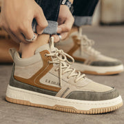 Cotton-padded Shoes With Velvet High-top Sports Leather Shoes