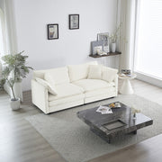 Modern Fabric Double Sofa With 4 Pillows